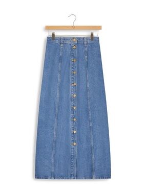 The Gallery Heritage Denim A-Line Maxi Skirt NWT